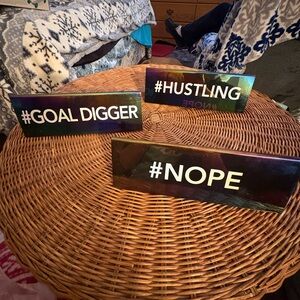 Set of Three Hashtag Desk Signs